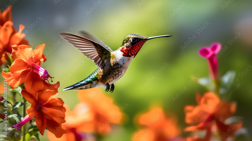Fototapeta premium hummingbird and flower