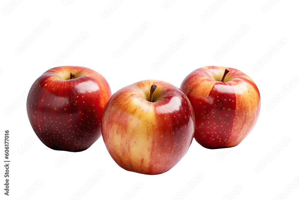 Closeup of Royal Gala Apples isolated on transparent background. Generative AI Closeup of Royal Gala Apples isolated on transparent background. Generative AI