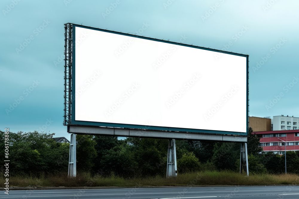 Highway Billboard Mockup, Your Design Here, Promote Your Brand, AI Generative Highway Billboard Mockup, Your Design Here, Promote Your Brand, AI Generative