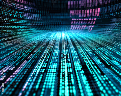 Technological Background with Binary Code Illustration - Post-processed Generative AI