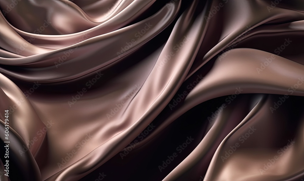  a close up view of a brown silk fabric with a very soft feel to it's fabricing fabric, with a very soft feel to the fabric.  generative ai