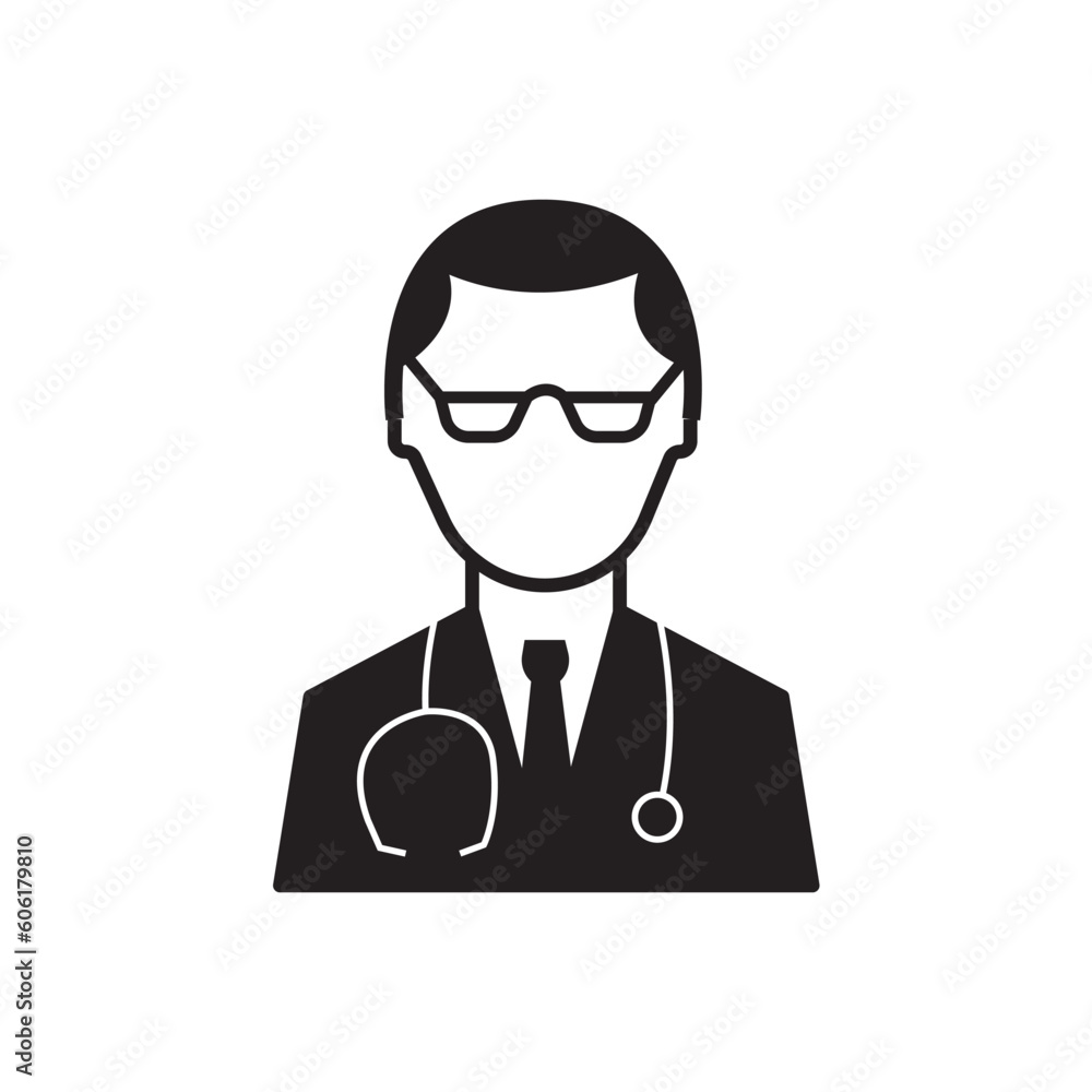 male doctor vector on white background. healthcare and medicine concept.
