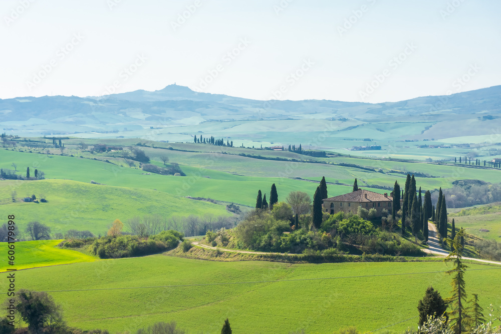 Beautiful green landscape of the Tuscanian countryside,  Italy