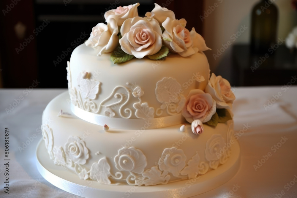 Hochzeitstorte - Wedding Cake. AI