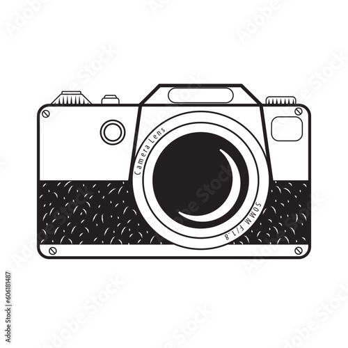 Camera Vintage Icon Logo Vector Illustration