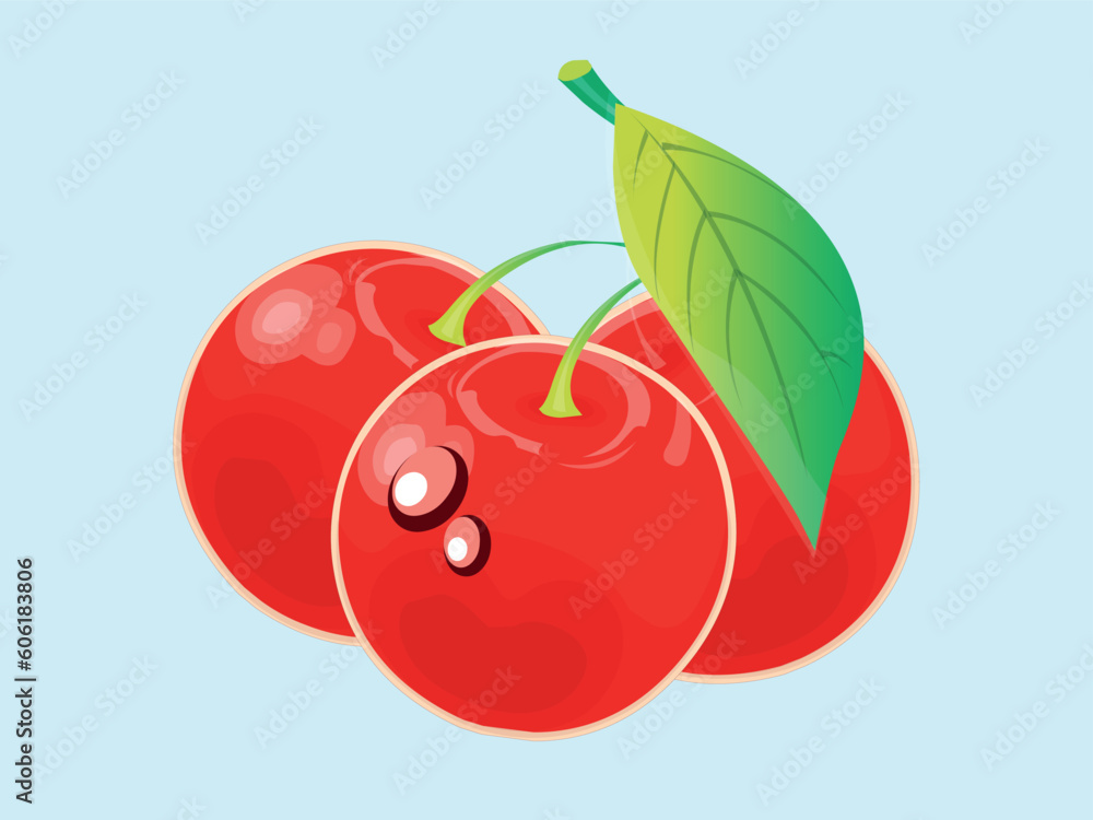 vector sticker design with red cherry isolated vector sticker design with red cherry isolated