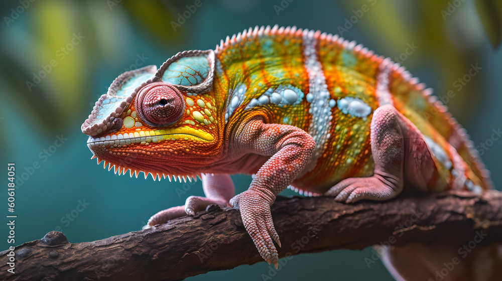 Fototapeta premium chameleon on a branch