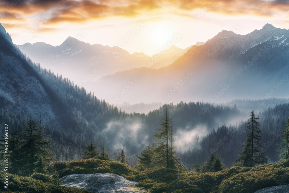 Obraz premium sunrise in the mountains