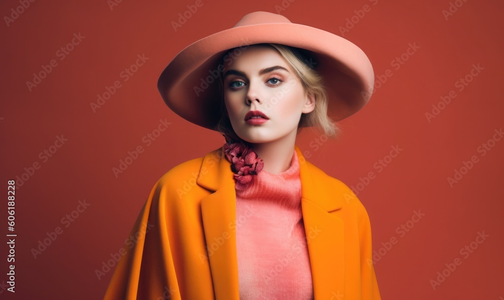 Caucasian woman wearing high fashion clothing, generative AI Caucasian woman wearing high fashion clothing, generative AI