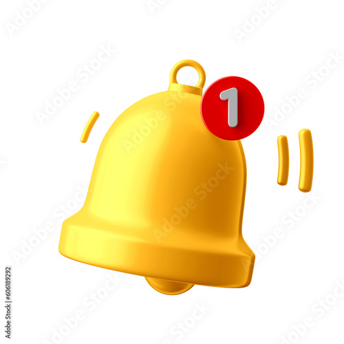 3d notification bell icon for social media