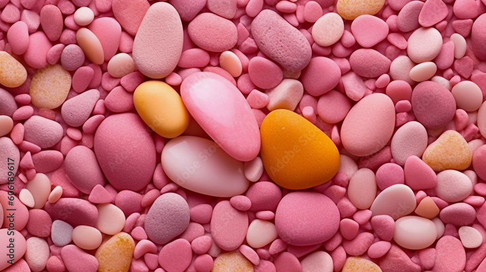Pink colorful sea pebbles Pink colorful sea pebbles