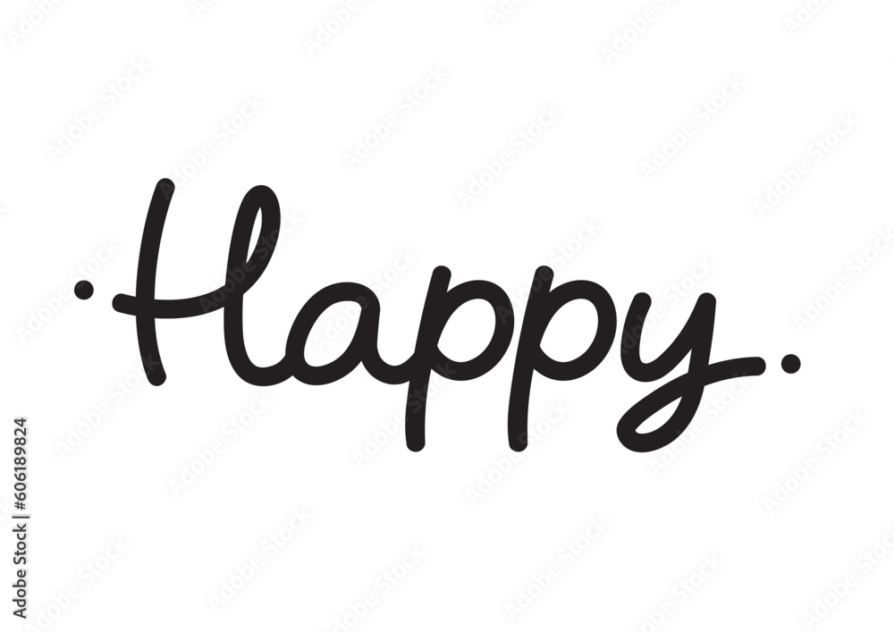 かわいい筆記体の文字 Happy かわいい筆記体の文字 Happy