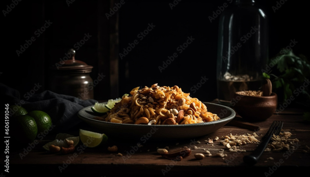Fresh organic fruit and nut granola snack generated by AI Fresh organic fruit and nut granola snack generated by AI