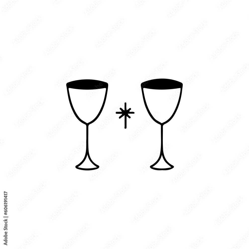 vector illustration of two drinking glasses vector illustration of two drinking glasses