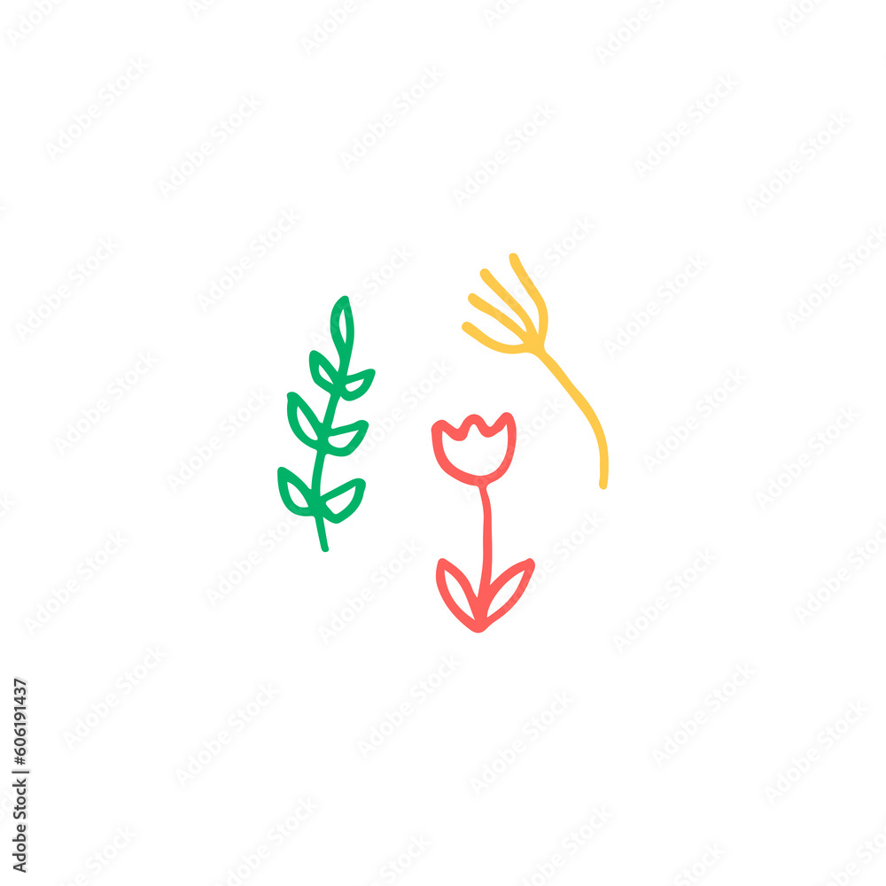 Fototapeta premium vector doodle flower illustration concept