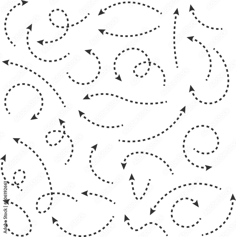 Dash black with various direction arrows Dash black with various direction arrows