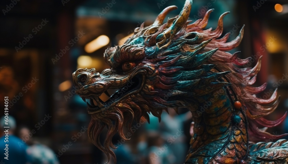 Dragon statue izes Chinese culture and spirituality generated by AI