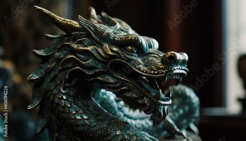 Dragon sculpture  of Chinese culture history generated by AI