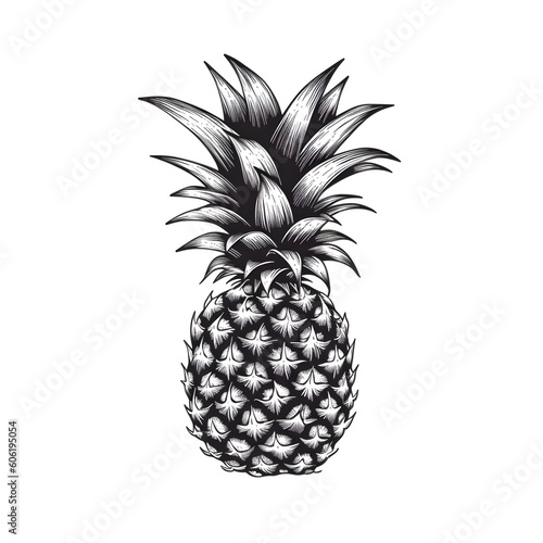 A minimalist pineapple sketch that captures the spirit of the tropics in simple lines