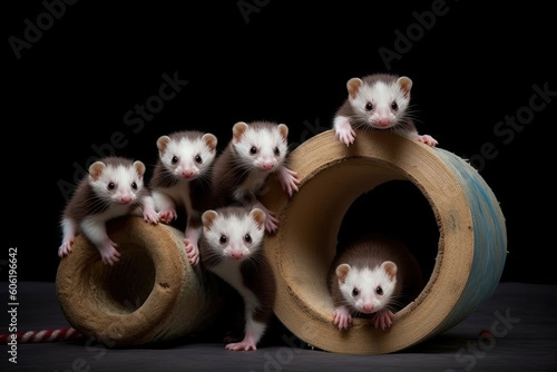 Playful ferrets