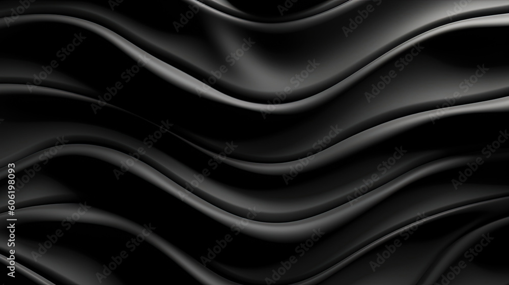 Abstract wavy black metallic 3D background Abstract wavy black metallic 3D background