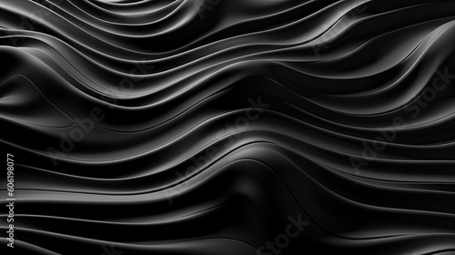 Abstract wavy black metallic 3D background