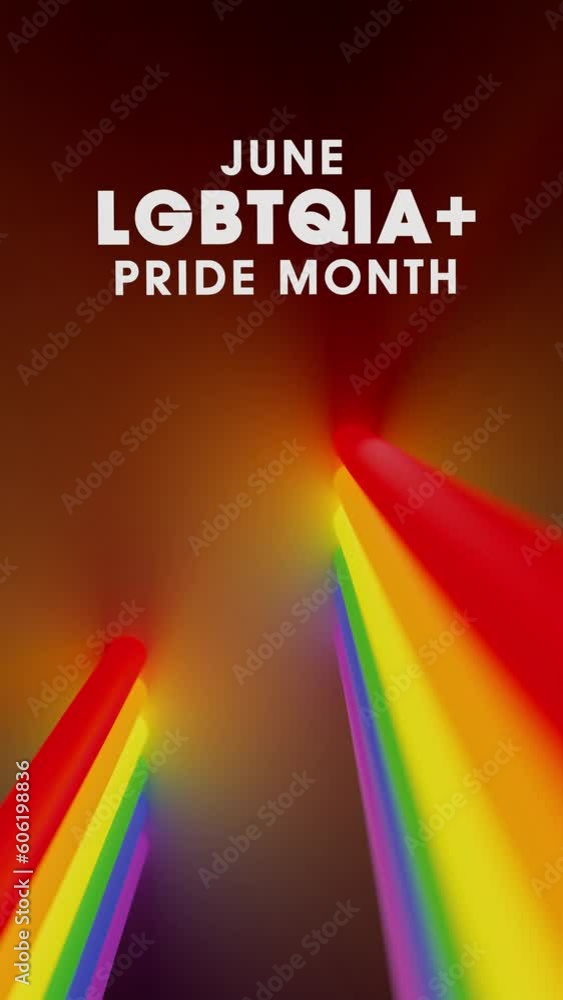 LGBTQIA pride month 3D vertical render background. 3D Illustration ...