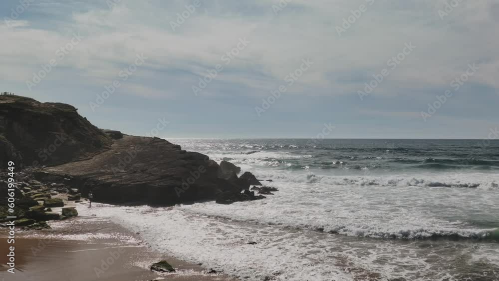 Fly over the beautiful cliffs towards the Atlantic Ocean Sintra. Portugal 4k Fly over the beautiful cliffs towards the Atlantic Ocean Sintra. Portugal 4k