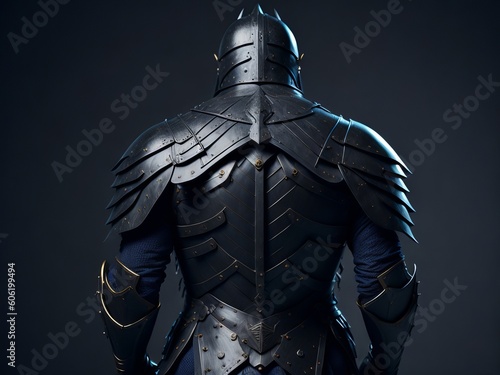 Medieval fantasy Knight, in plate armor. Generative AI 