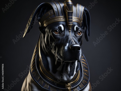 Dog as Egyptian Pharaoh. Generative AI 