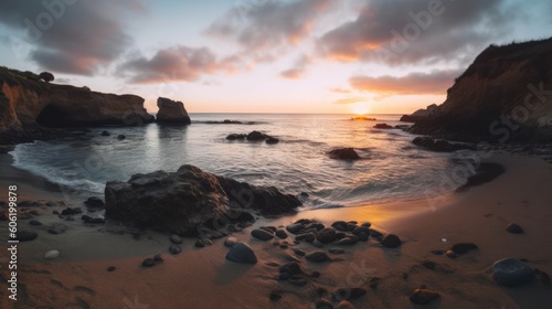 paradise cove at sunset - amazing travel photography - made with Generative AI tools