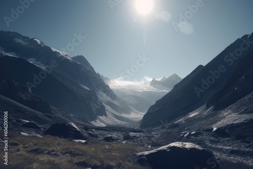 Glacier in the Austrian Alps - amazing travel photography - made with Generative AI tools