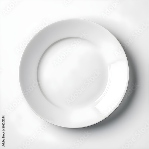 white plate on a white background