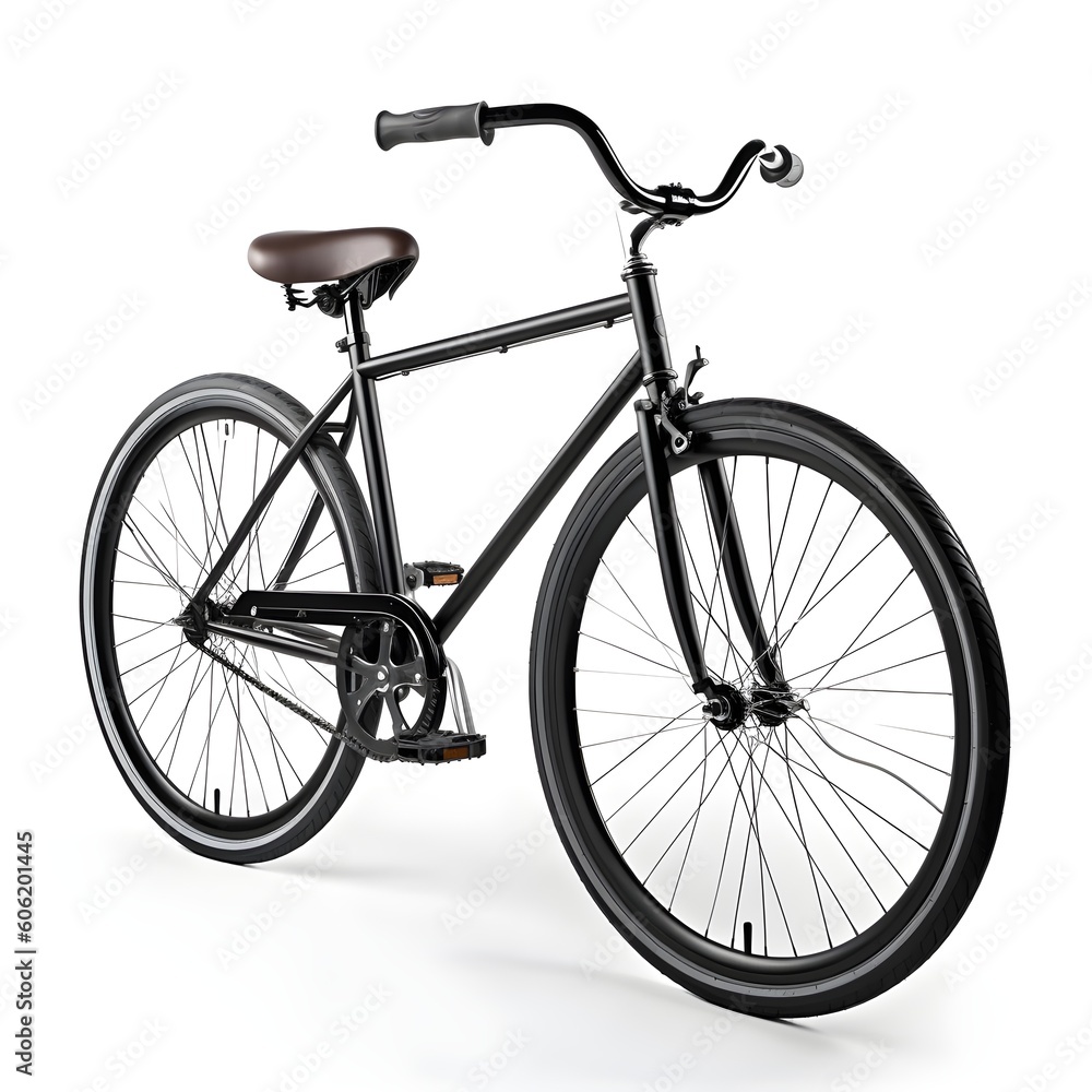 black unbranded bicycle on white background