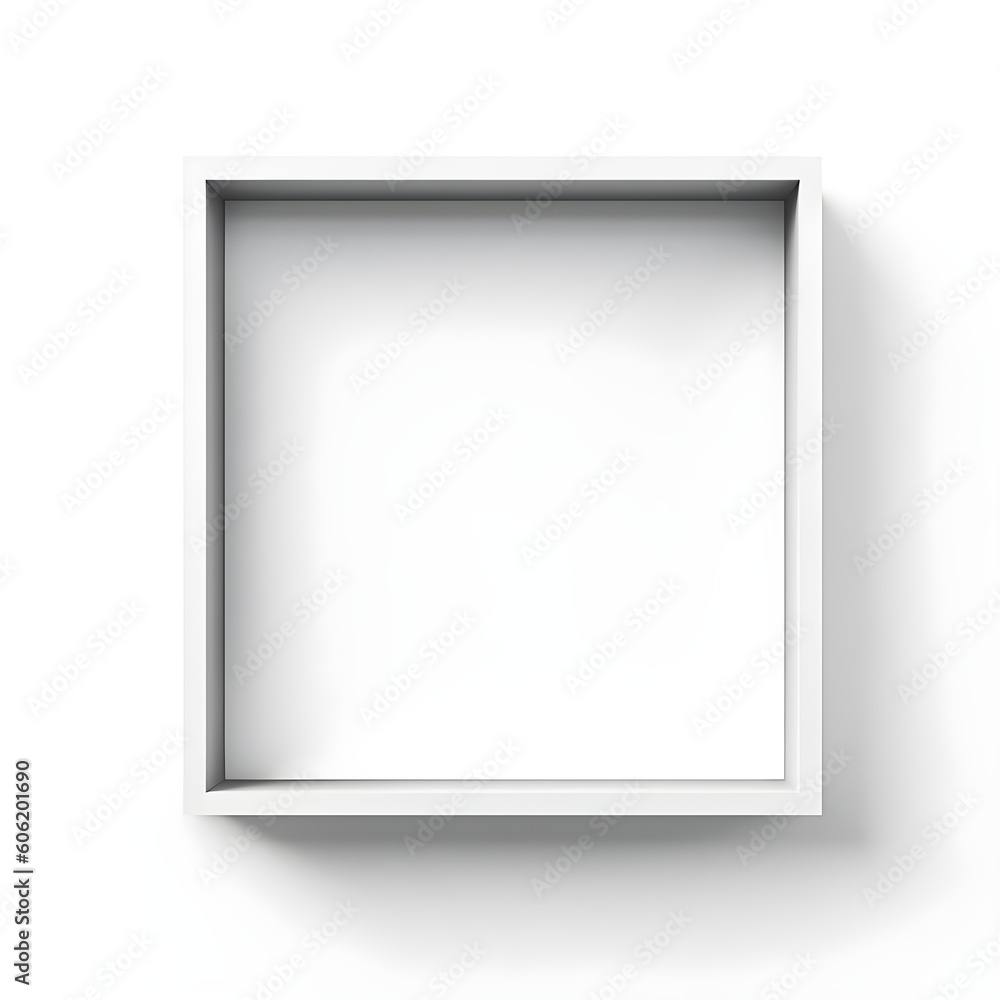 white frame on a wall with a slight shadow white frame on a wall with a slight shadow