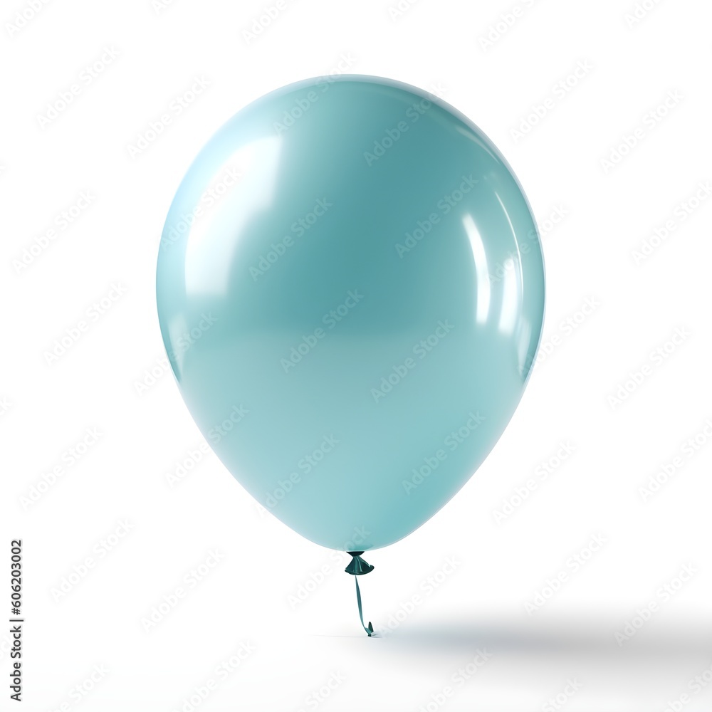 Light blue balloon on white background