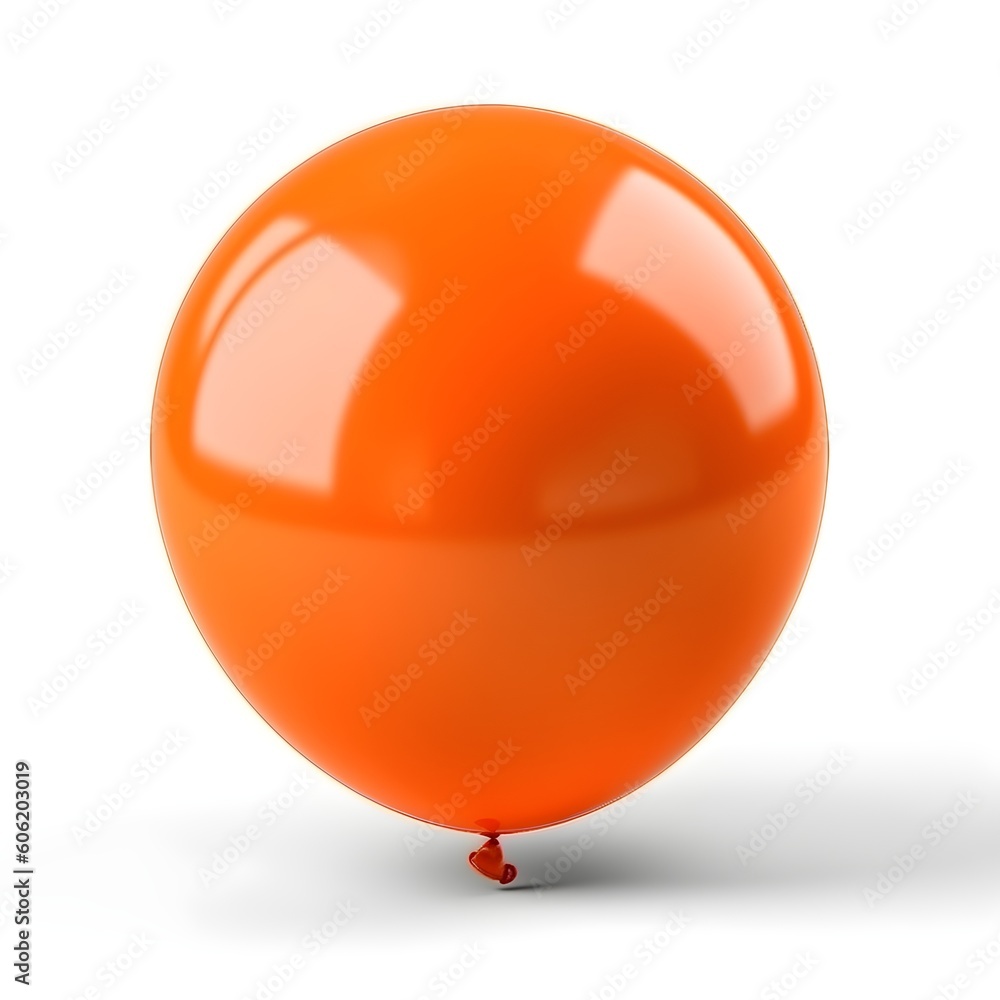 orange balloon isolated on white background