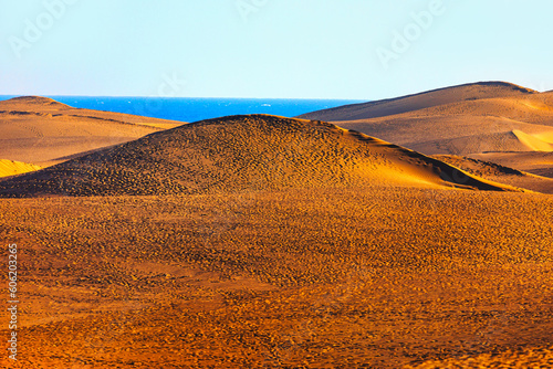 Sand dunes landscape . Desert sand hills