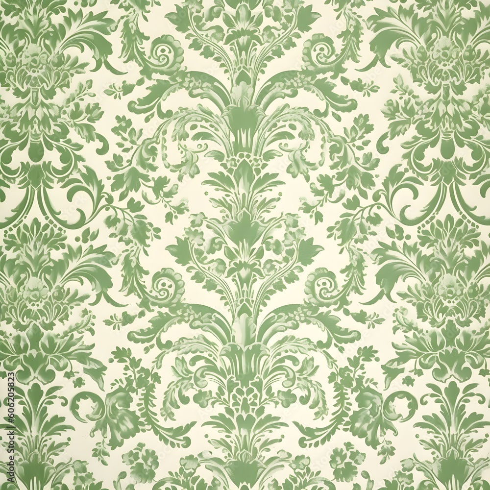 seamless floral damascus green pattern seamless floral damascus green pattern