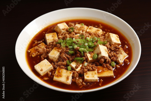 A plate of mapo tofu generative AI