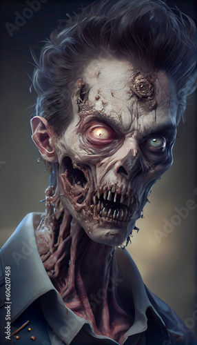 Generative AI render of a zombie