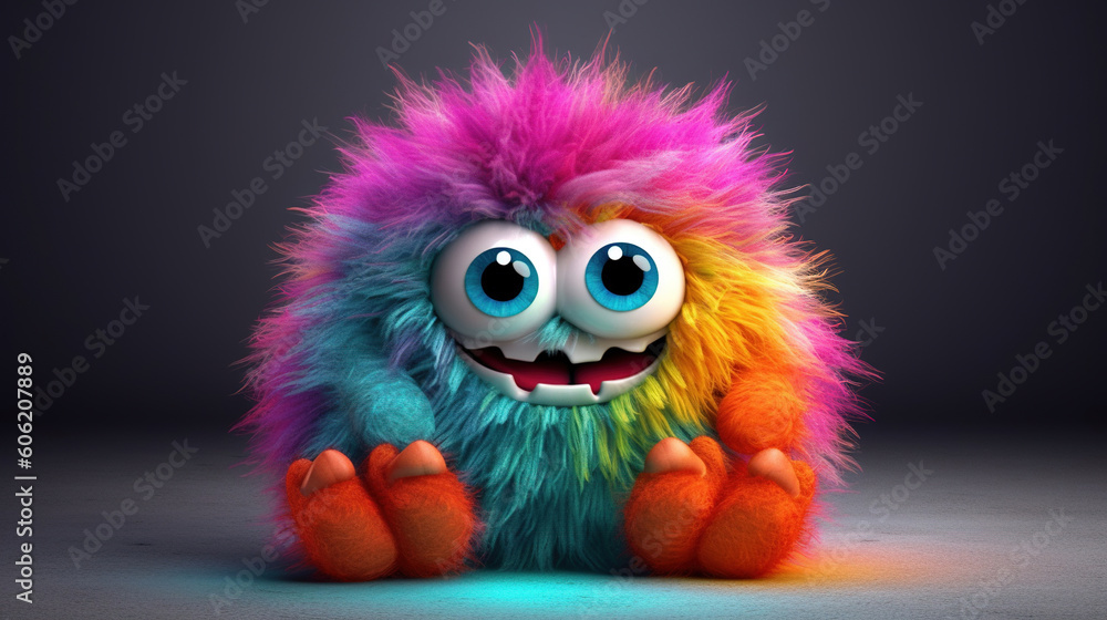 Rainbow monster. 3d creatures Rainbow monster. 3d creatures