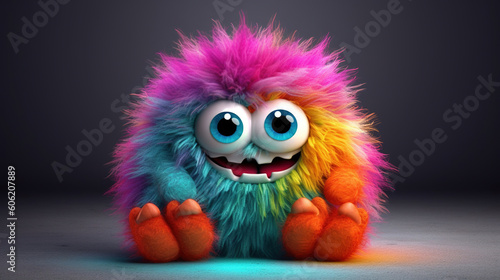 Rainbow monster. 3d creatures