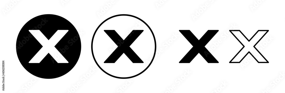 Close vector icon. Delete icon. remove, cancel, exit symbol. Close vector icon. Delete icon. remove, cancel, exit symbol.