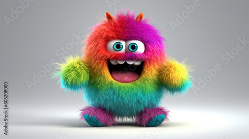 Rainbow monster. 3d creatures