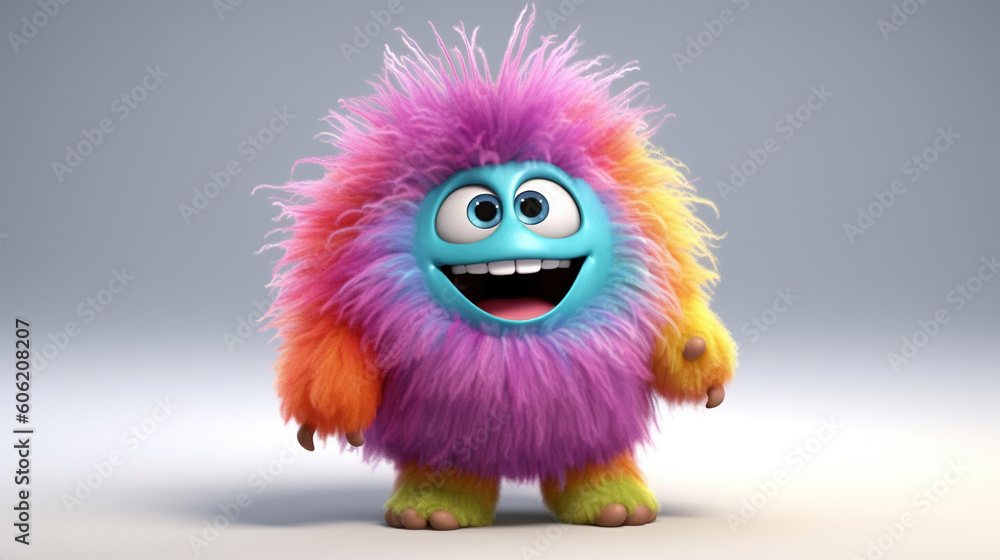 Rainbow monster. 3d creatures Rainbow monster. 3d creatures