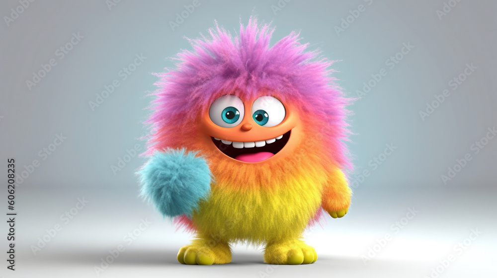Obraz premium Rainbow monster. 3d creatures