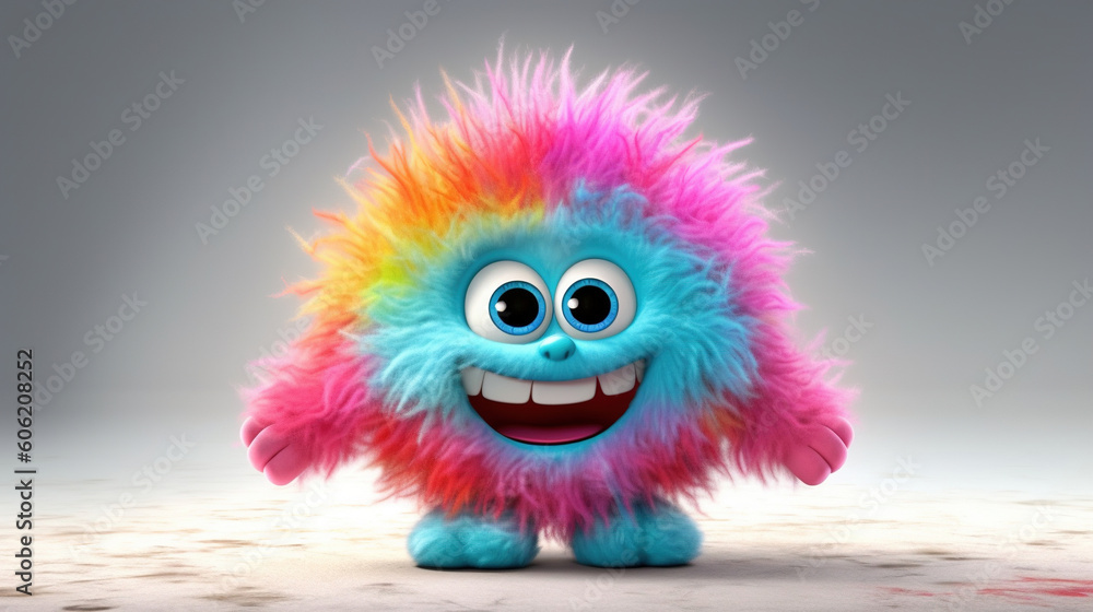 Rainbow monster. 3d creatures Rainbow monster. 3d creatures