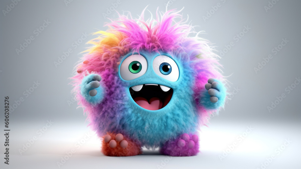 Rainbow monster. 3d creatures Rainbow monster. 3d creatures