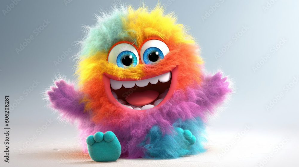 Rainbow monster. 3d creatures